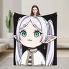 Warm Soft Blanket Decorative Frieren Beyond Journey's End Throw Blanket  Flannel Bedspread For Couch Chair Funny Sofa Bed Cover