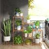 Solid Wood Multi-Layer Indoor Balcony Flower Stand for Bonsai, Succulents & Hanging Plants