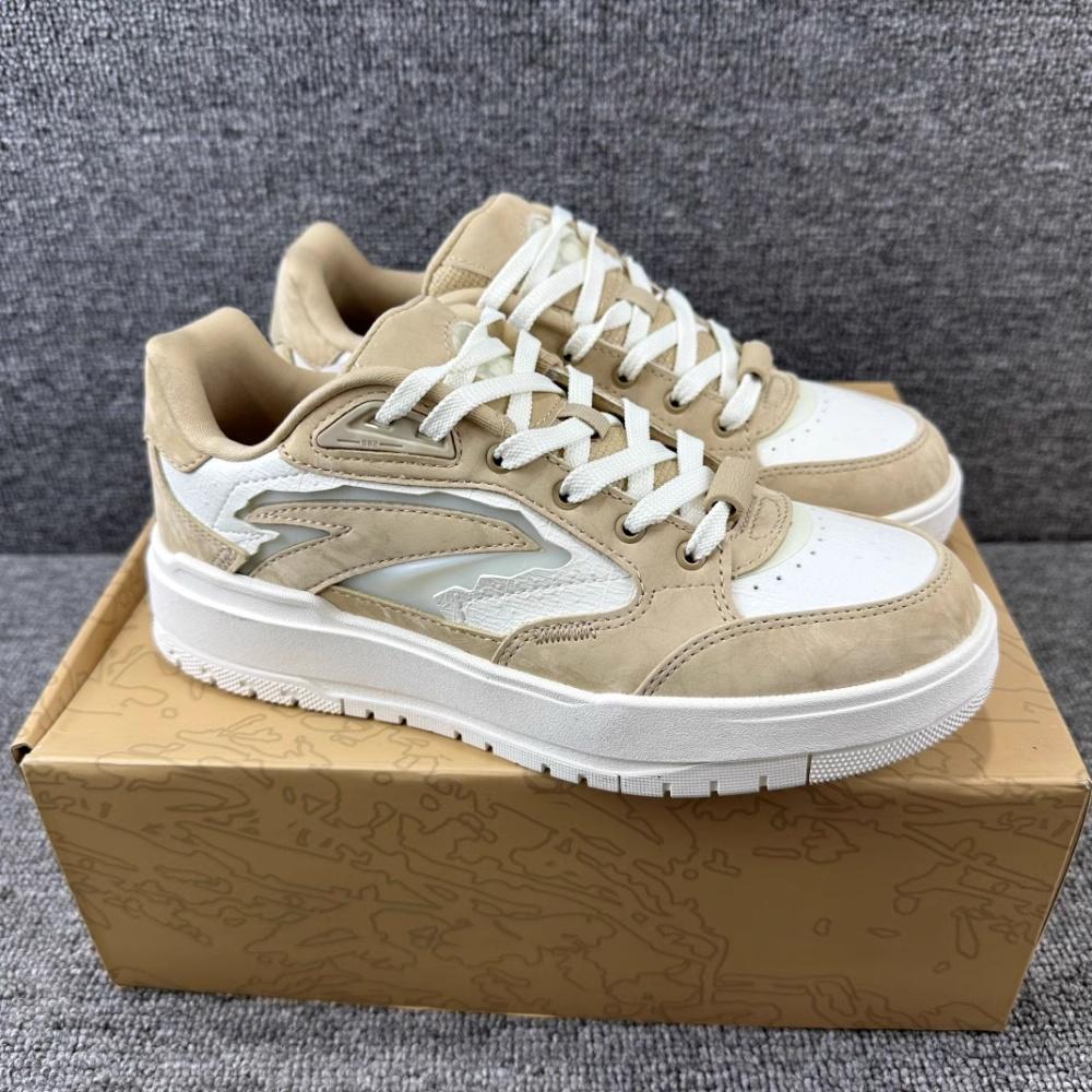 Anta 982 Wear resistant And Lightweight Low top Skateboard Shoes Women's Brown White 122348067S-1