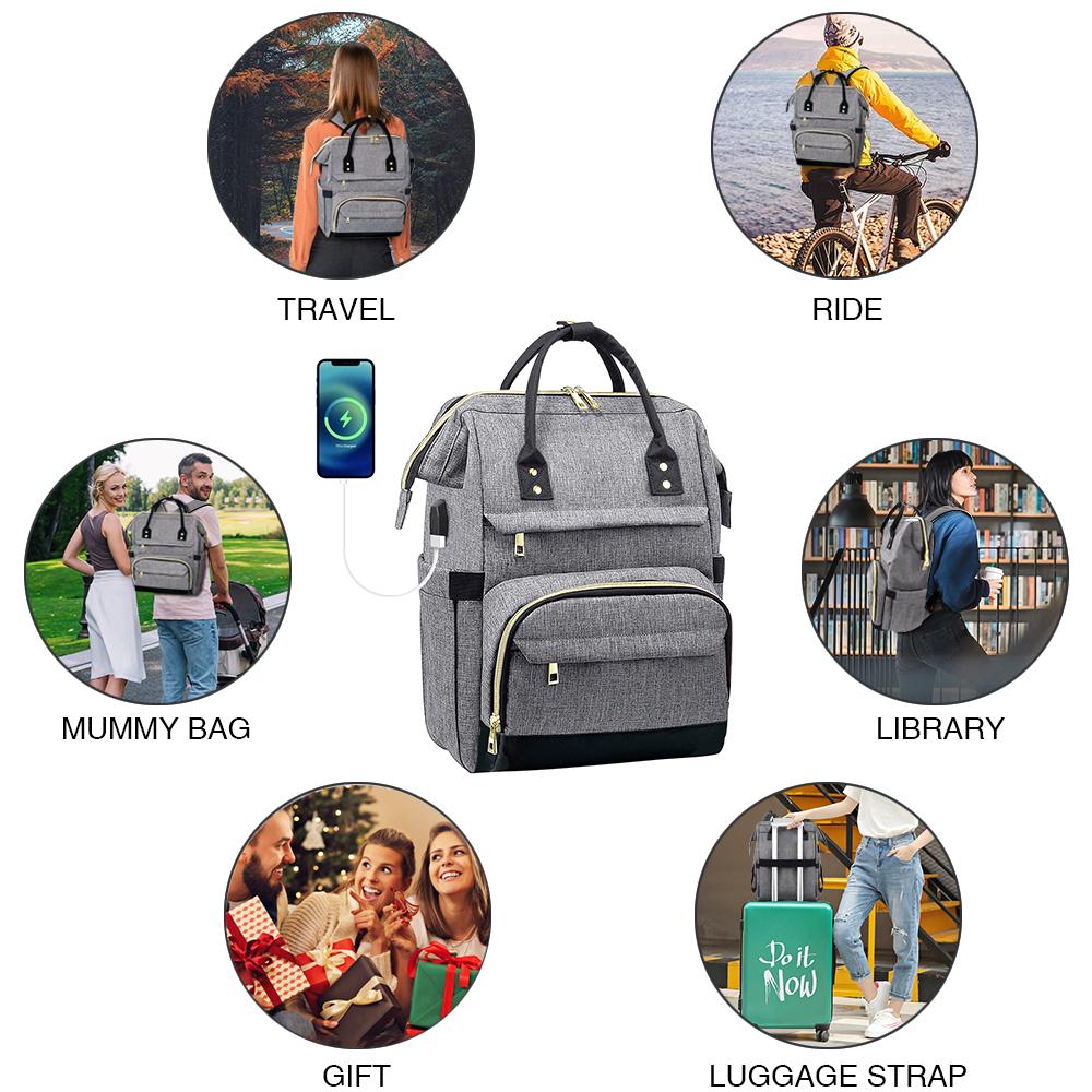 Men Women Fashion Business Computer Backpacks Travel Bags Purse Student Bookbag TeacherWork Backpack with USB Port 15.6-Inch Laptop Bag