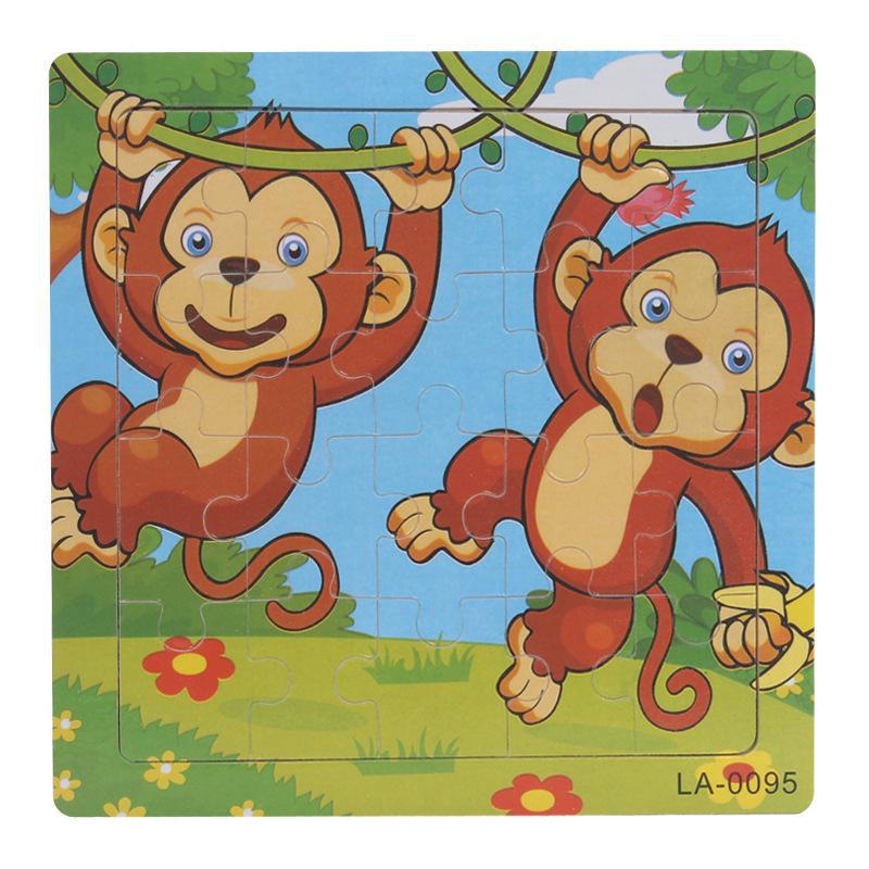 20-Piece Wooden Animal Cartoon Puzzle for Children Ages 3-7: Educational Early Learning Toy