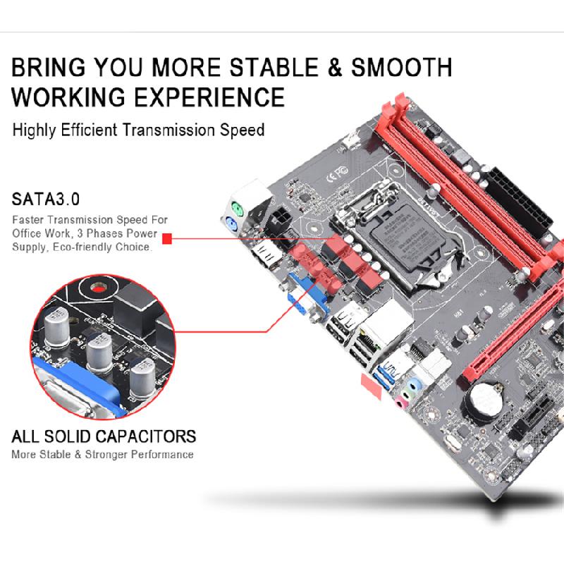 Материнская плата H81 с m.2 NVME SSD, LGA 1150, ddr3, разъем sata 3.0/usb 3.0/VGA/hdmi