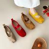 2025 Spring and Autumn New Fashion Versatile Flat Bottom Retro Little Red Single Shoes Fairy Shoes Summer Ballet
