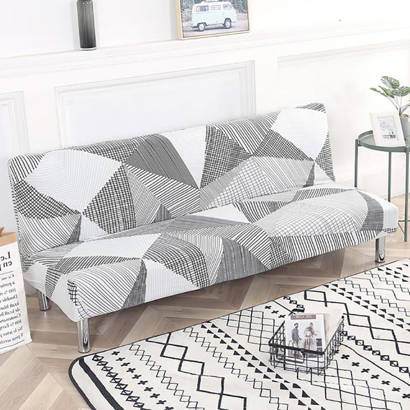 Meijumer All-inclusive Sofa Cover Floral Without Armrest Sofa Bed Cover Tight Wrap Elastic Protector Slipcover Couch Cover