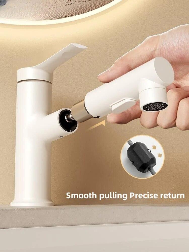 Смеситель для раковины в ванной комнате, выдвижной кран для горячей и холодной воды, аксессуары для ванной комнаты, смеситель для раковины, краны