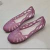 Summer Fashion Jelly Sandals Women's Flat Plastic Crystal Semi Transparent Hollow Hole Shoes