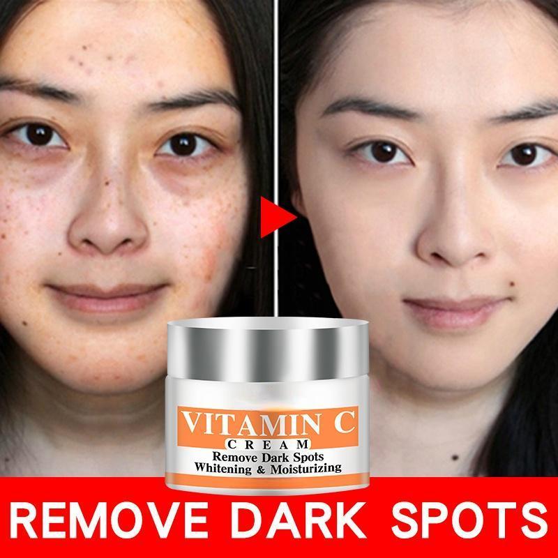 Новейший отбеливающий крем для лица с витамином С, ремонт, выцветание веснушек, удаление темных пятен, средство для удаления меланина, осветляющий крем для лица