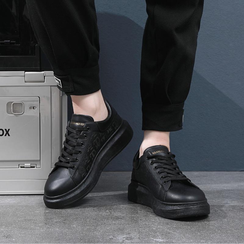 Повседневная обувь мужская 2024 Новое поступление На шнуровке Повседневные кроссовки На платформе Мужская обувь для скейтборда Универсальная Кожа Толстая подошва Обувь на платформе