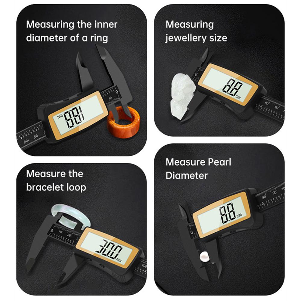 Carbon Fiber Vernier Calipers 0-150mm Full Screen Electronic Digital Display High Precision Electronic Calipers Measure Tool
