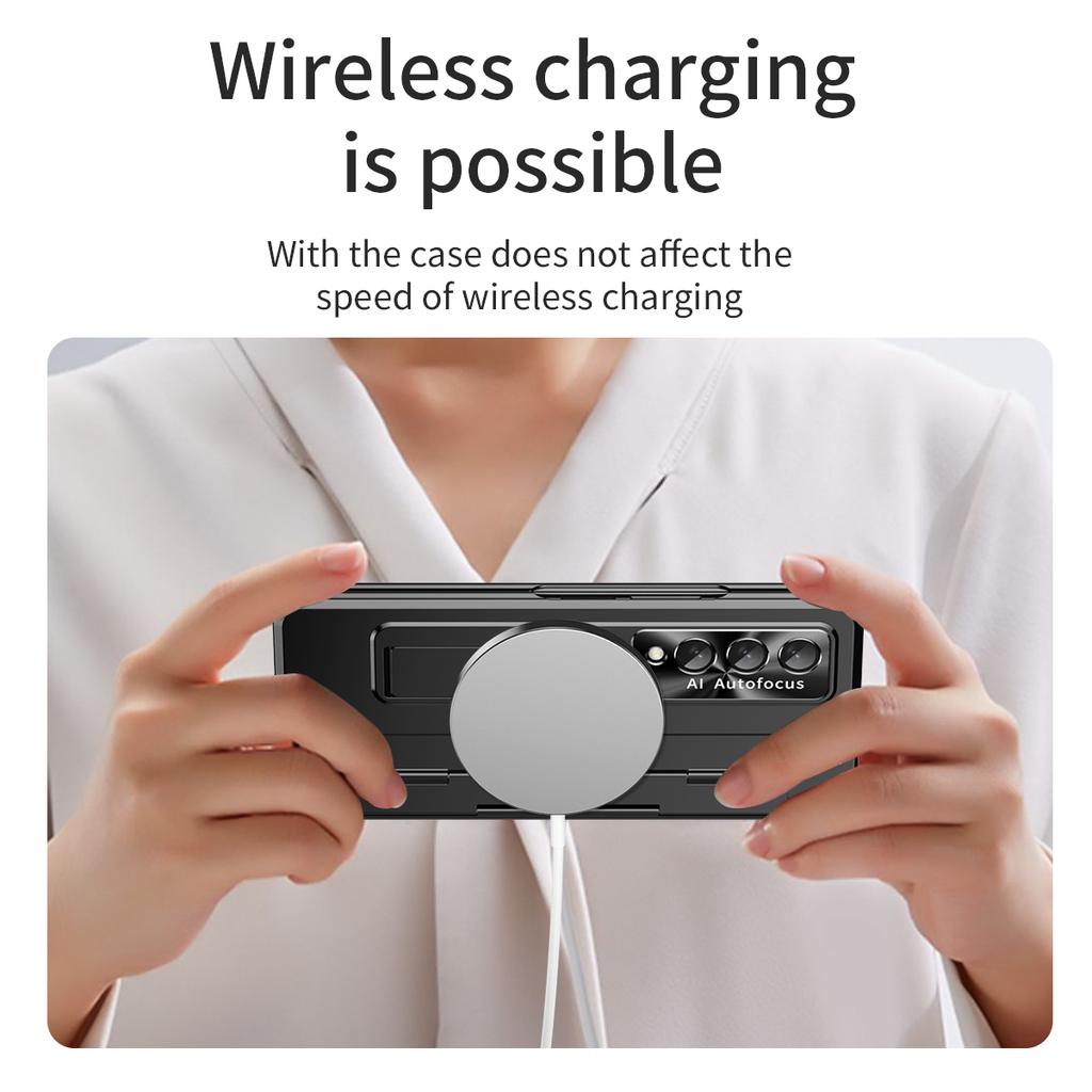 Чехлы с подставкой на петлях для Samsung Galaxy Z Fold 4 Fold 3 5g, чехол с покрытием держателя, защитный чехол для ПК, чехол со стеклом переднего экрана