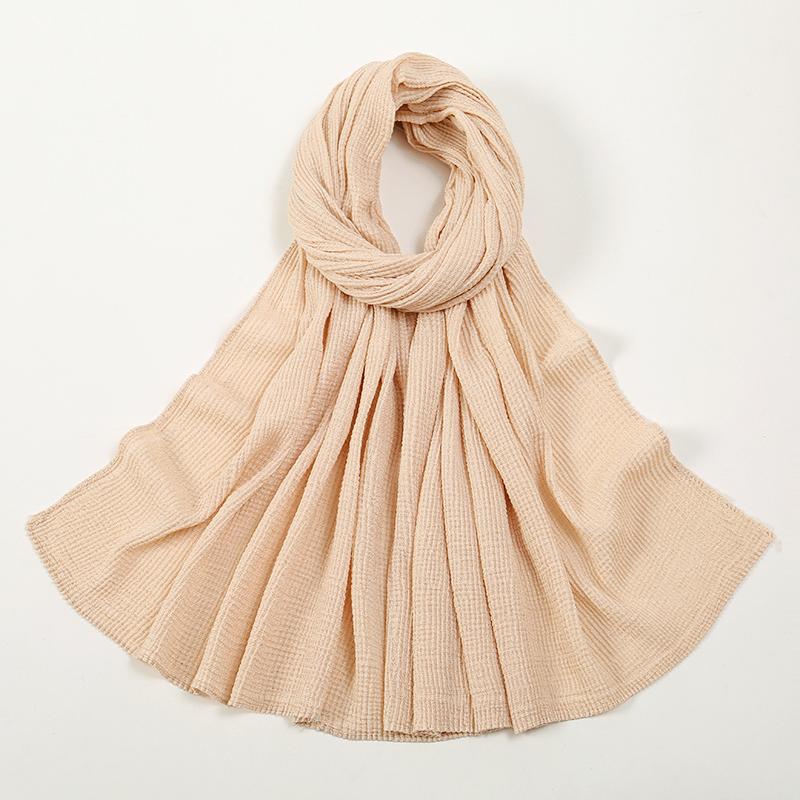 Новый жатый хлопковый хиджаб-шарф женский тюрбан мусульманская шаль однотонная бандана дышащие женские шали фуляр блестящие хиджабы Рамадан