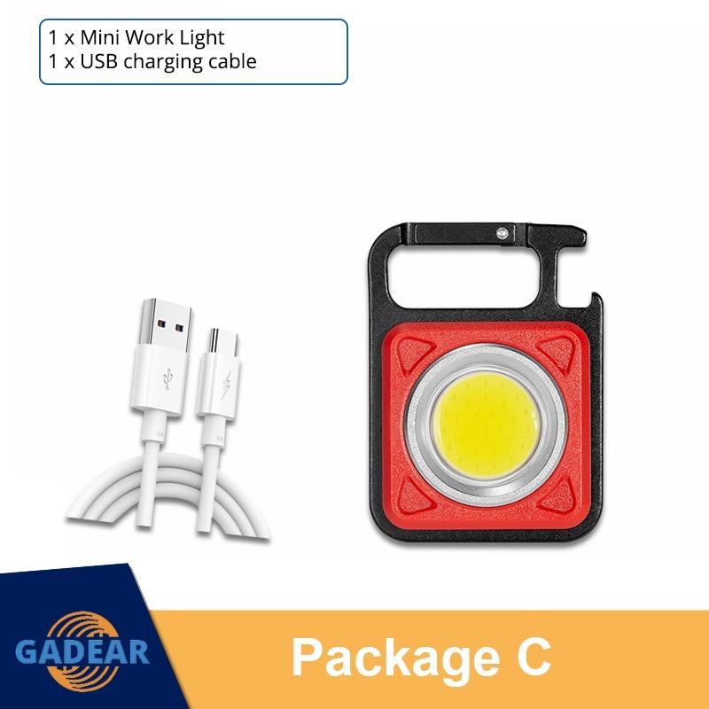 Мини-светодиодный фонарик USB перезаряжаемый светодиодный фонарь 4 режима Брелок Рабочий фонарь Маленький карманный фонарь Штопор Аварийные рабочие фонари