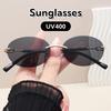 Women's Oval Frameless Cut Edge Sunglasses Simplicity Fashionable UV Resistant Ultra Light Street Photography Shades Glasses