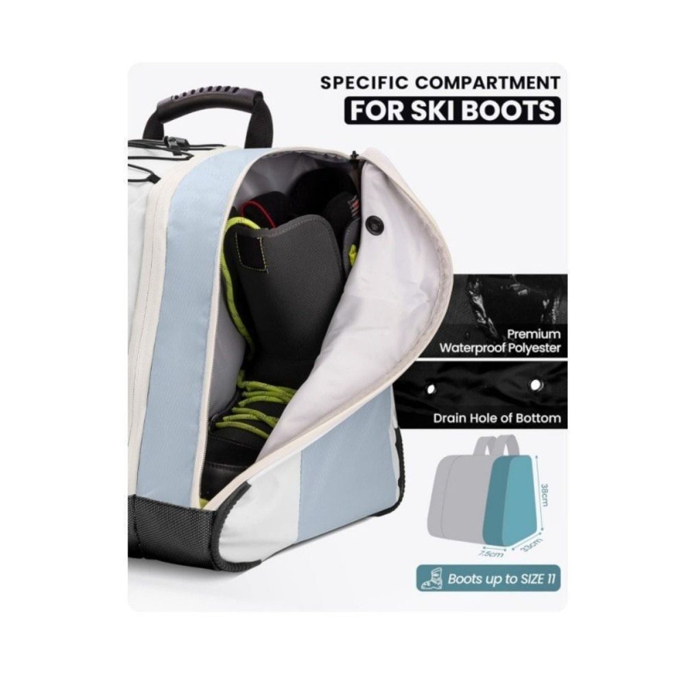 Large Capacity Ski Boot Bag Air Travel Compartments Snowboard Boot Backpack Waterproof Bottom Snowboard Bag