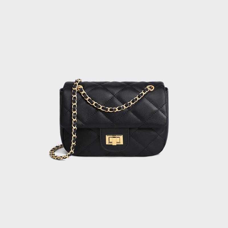 Versatile fashion small square bag, foreign style messenger bag, high-end sense small fragrant style diamond chain