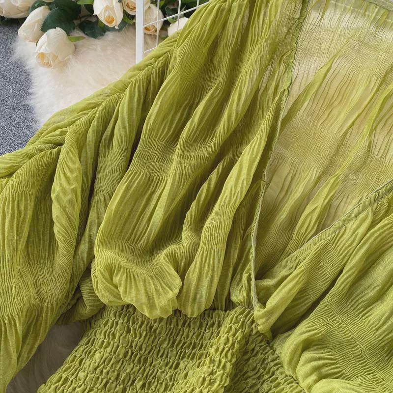 Женский шифоновый топ с рукавами-фонариками – европейский и американский дизайн, облегающий крой, модный и универсальный