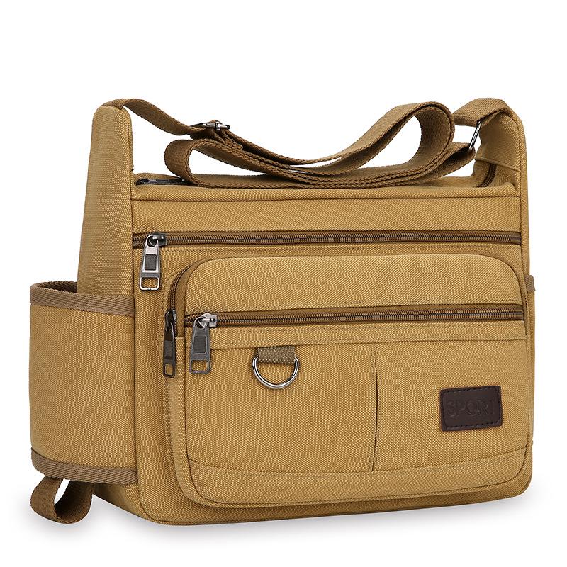 Мужская парусиновая сумка через плечо и на плечо - Повседневная дорожная сумка-мессенджер и рюкзак