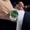 Мужские автоматические механические часы для мужчины Европейские Американские Деловые Повседневные Наручные часы Роскошные Серебристые Светящиеся Водонепроницаемые Часы