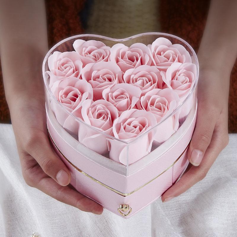 1PC Romantic Birthday Box Luxury Gift for Anniversary Heart Shaped Rose Gift Box Valentine's Day