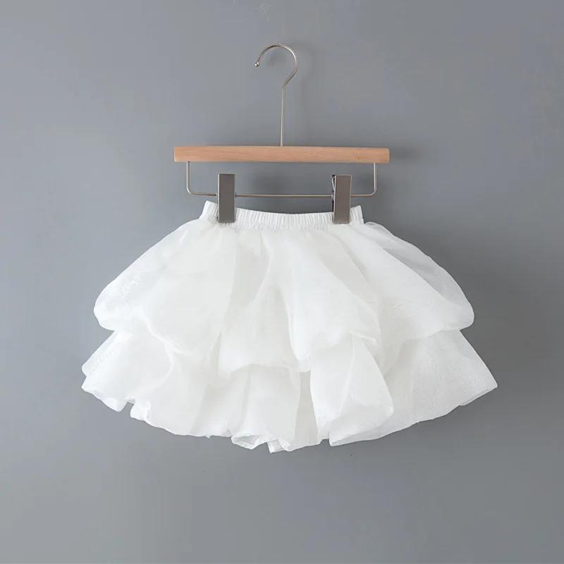 Летняя юбка-пачка для девочек, вечерние балерины, многослойное бальное платье на день рождения, короткая юбка принцессы для детей, школьная юбка для подростков, танцевальная группа