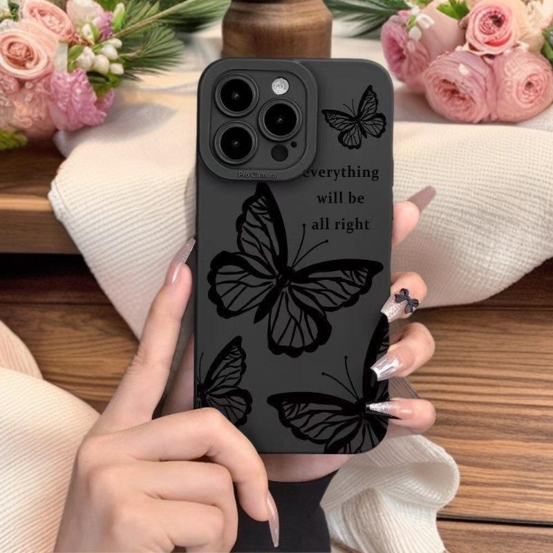 Foreign trade butterfly is suitable for Apple 17Promax mobile phone case iPhone16 Japan and South Korea ins15/14 Europe, America and 13