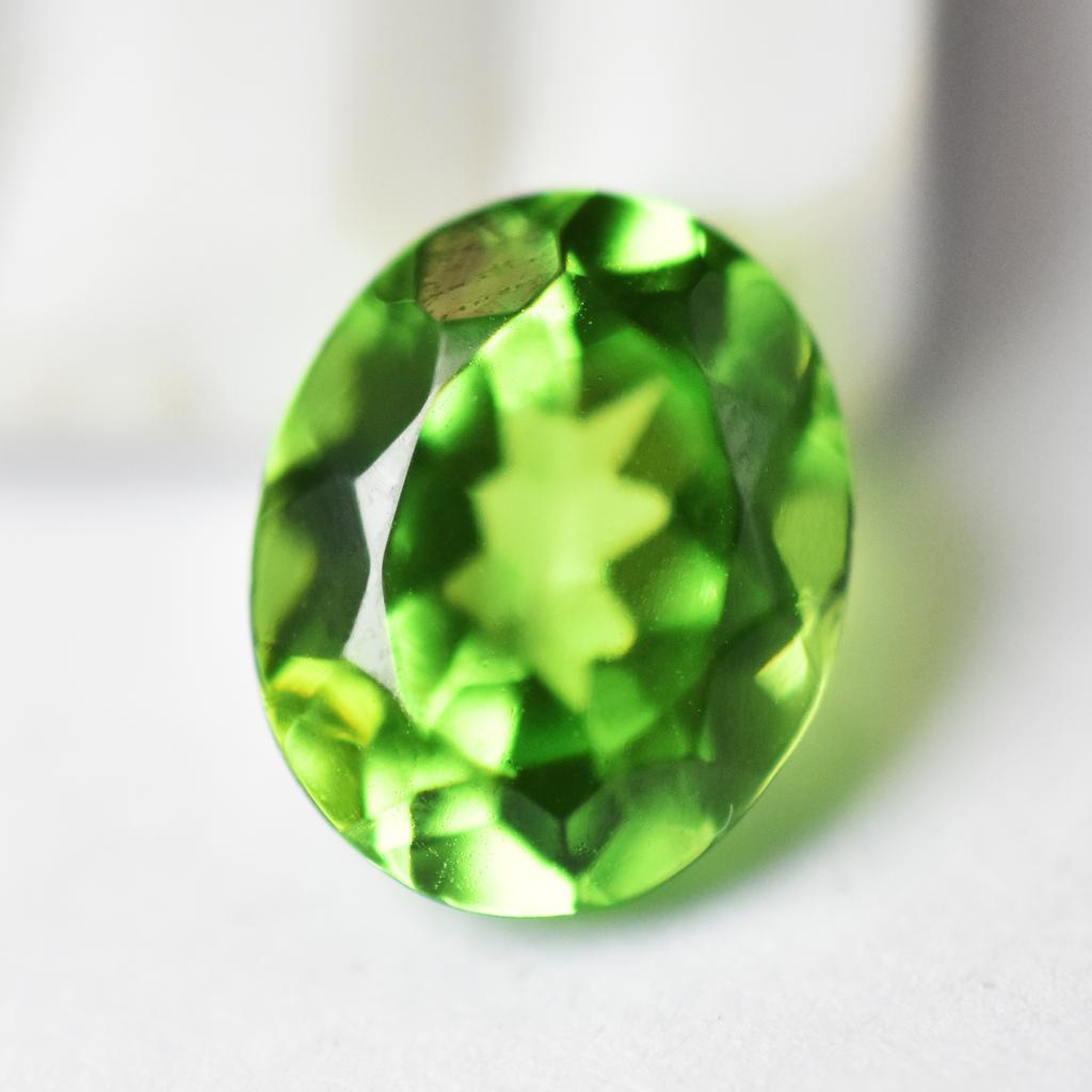 AAA+ Natural Green Peridot 7.45 Ct Oval Cut Flawless Loose Gemstone
