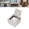 Recessed Floor Outlet Box Water Proof Stainless Steel Flat Socket 16A 2   3 Holes USB   Port Silver