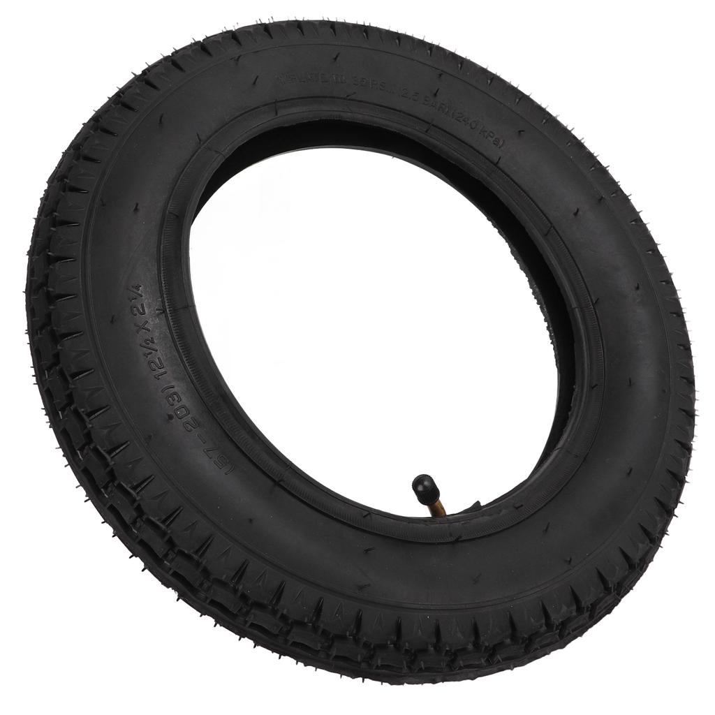 12 1/2x2 1/4 Tire and Inner Tube Set with Angled Valve Stem for Electric Bicycle