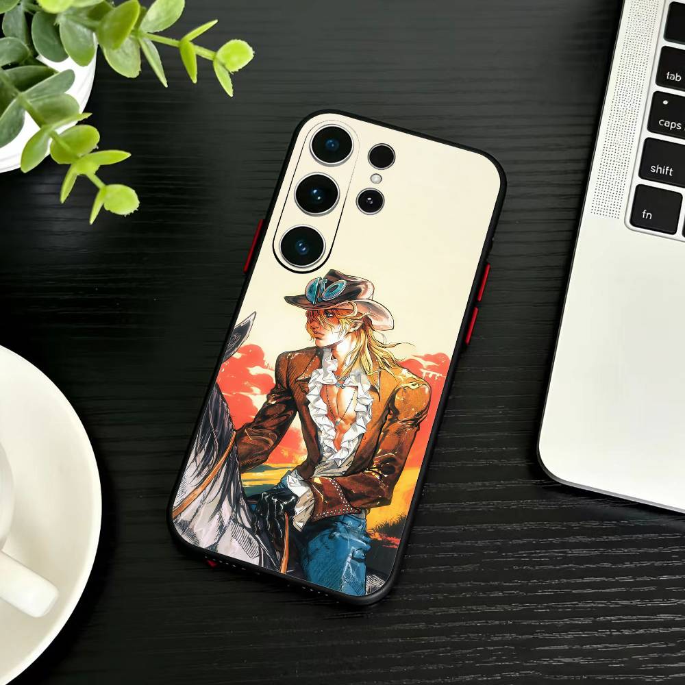 Чехол для телефона K-Anime Jojo's Bizarre Adventure для Samsung S26, S25, S24, S23, S22, S21, S20, Ultra, Plus, FE Черный Мягкий Чехол