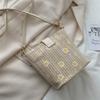 Плетеная сумка-ведро в стиле French Chic с цепочкой для повседневной моды
