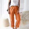 Women's Pants, Casual Solid Color Pocket Pants Elastic Waist Loose Straight Leg Pants
