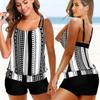 2024 Women Beachwear Swim Tankini Monokini Swimwear Bathing Suit Two Pieces Swimsuits Plus Size Printed Tankinis