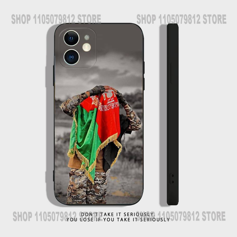 Чехол для телефона с флагом Афганистана для iPhone 17 16,15,14,13,12,11,Pro,XS,Max,XR,Plus,Mini Мягкий силикон Черный Ударопрочный