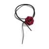 Trend Niche Sense Rose Pendant Collarbone Chain Temperament Simple Cold Wind Adjustable Black Velvets Necklace