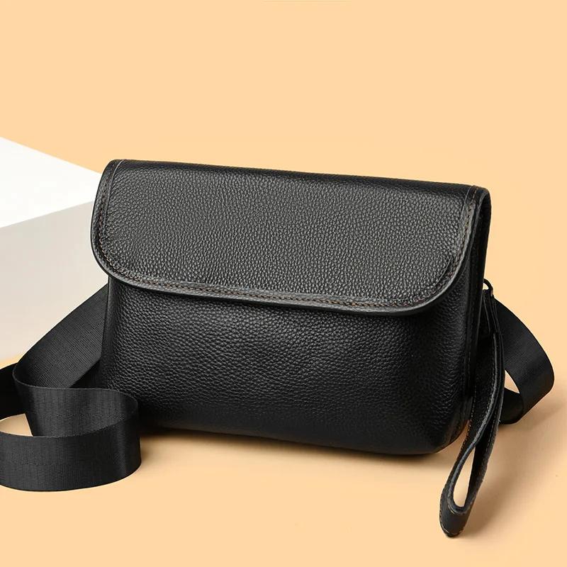 Shoulder Messenger Bags Men's Genuine Leather Daily Use Handbag Men's Cow Leather Fashion Purse