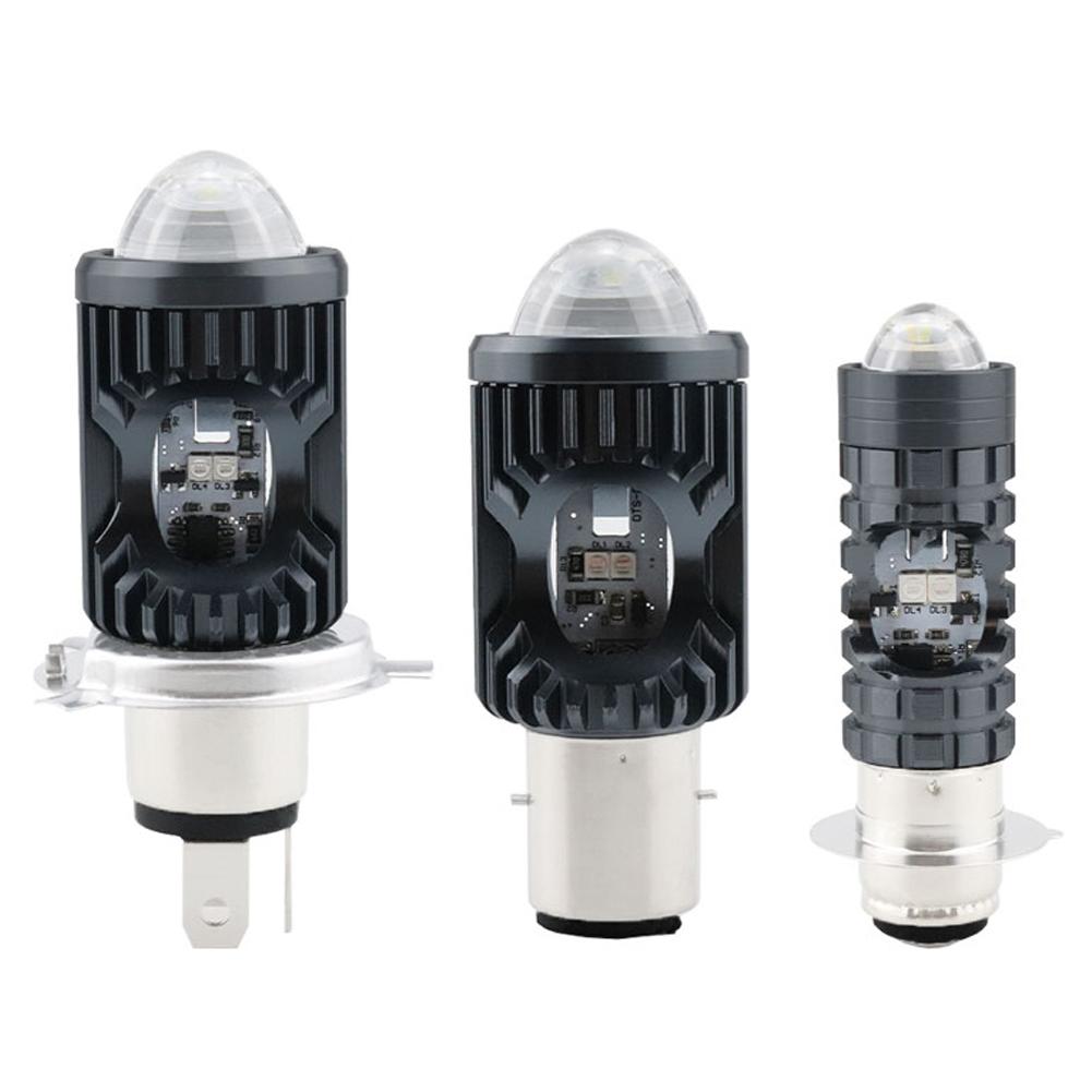 Светодиодная фара для мотоцикла 3030 Chips Strobe Flash Beam для скутера, мотоцикла H4 BA20D PX15D, фары, лампы для фар