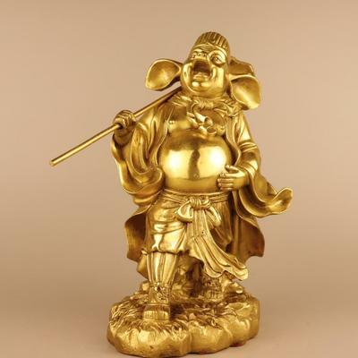 Латунная фигурка Чжу Бацзе, Маршал Тяньпэн, Второй Брат, Медная статуэтка, Украшение для гостиной, прихожей, ремесленное изделие, подарок