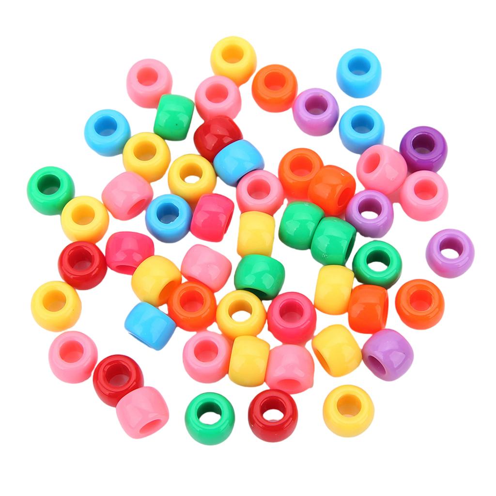 200pcs Round Colorful Acrylic Hair Beads Glow In the Dark for Kids Girls Braids and Women Fashion Hair Accessories