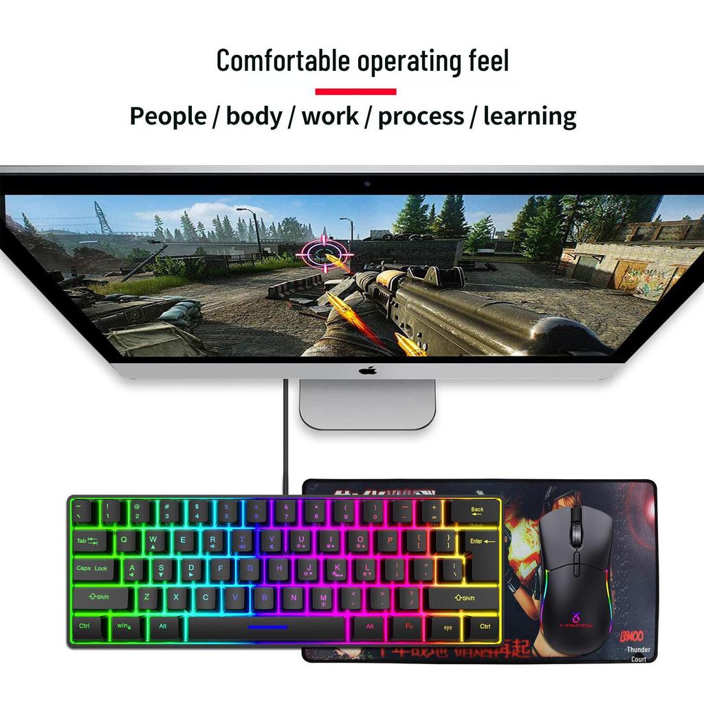 61-клавишная RGB проводная игровая клавиатура с механическим ощущением