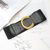 European Style Wide Faux Leather Belt For Dresses And Coats With Elastic Waistband 2021 Fall Collection