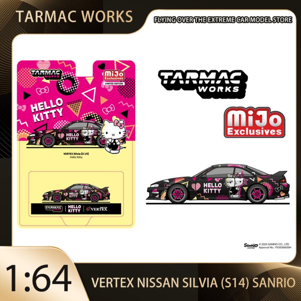 Гудронированные работы 1:64 Вершина Nissan Silvia (S14) Sanrio T64G-018-HK  Сплав Премиум Литая Модель Транспортного Средства Игрушка Коллекционная Дисплей