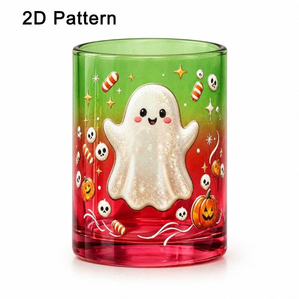 Pumpkin Skull Print Ghost Glass Cup Decorations Drinkware Gothic Halloween Glass Home Decor