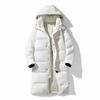 Зимние пуховики мужские модные утепленные 90% белые утиные пуховые пальто для мужчин с капюшоном черные длинные парки