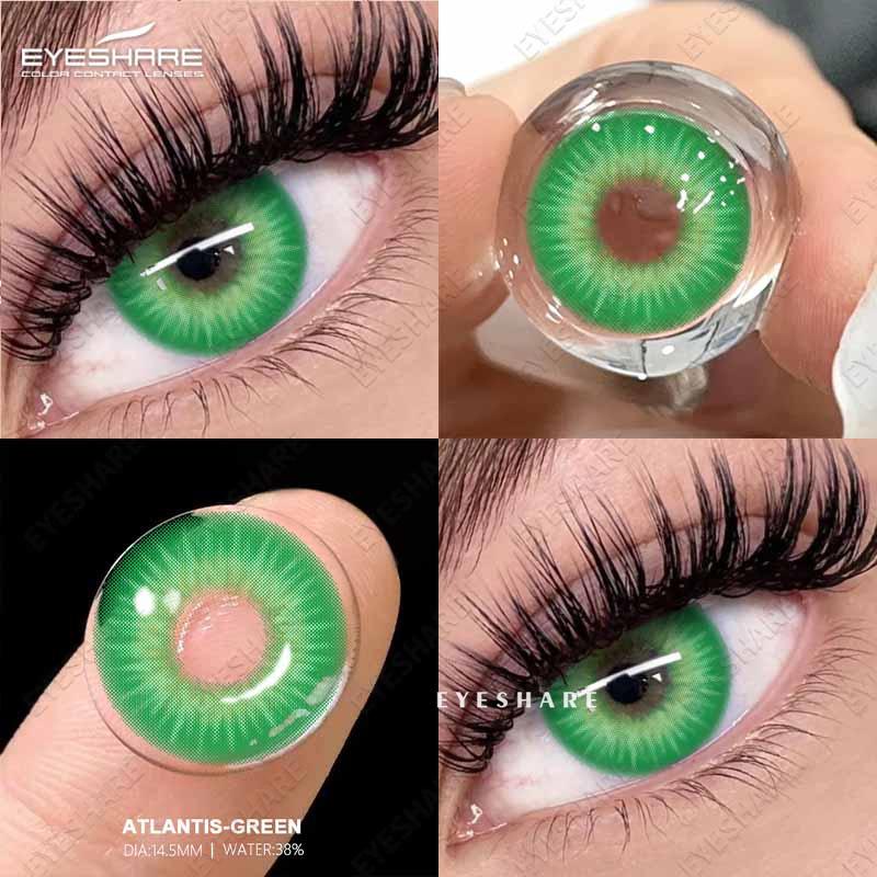 Eyeshare Цветные контактные линзы коричневые свежие годовые одноразовые линзы зеленые удобные натуральные контактные линзы цветные мягкие линзы для глаз 1 пара