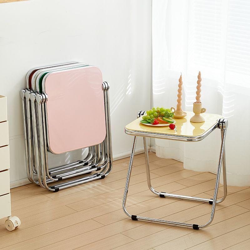 Простой домашний толстый прозрачный складной акриловый журнальный столик, экономит место, подходит для дома, квартиры, офиса, спальни, обеденного стола