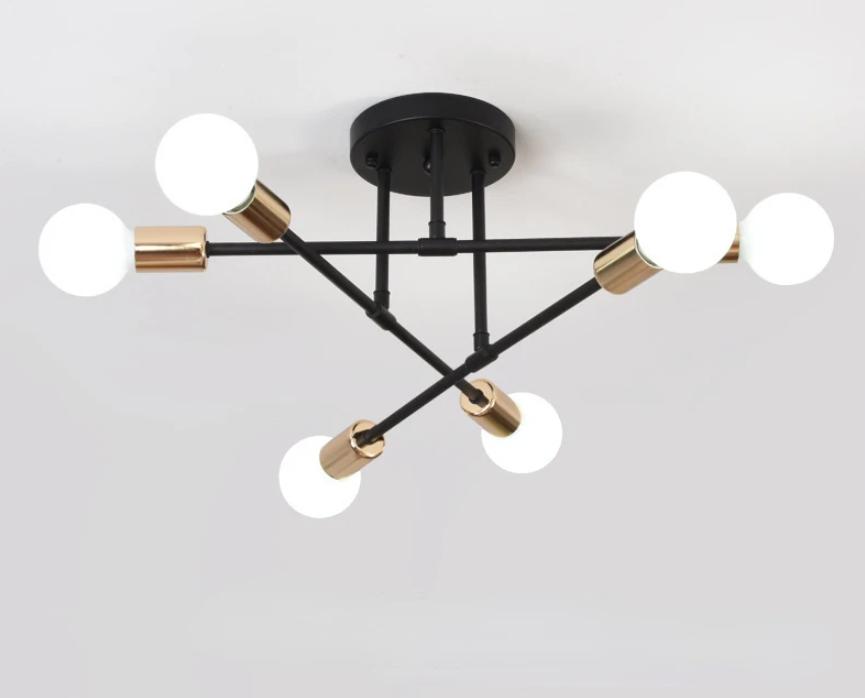 Современная потолочная люстра, подвесной светильник, светильник-спутник, 6 железных пауков, украшения для дома, гостиной, столовой, спальни