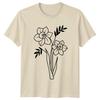 Daffodils Simple Line Art Drawing TShirt Spring Flower Botanical
