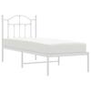Metal bed frame without mattress with headboard white 75 x 190 cm