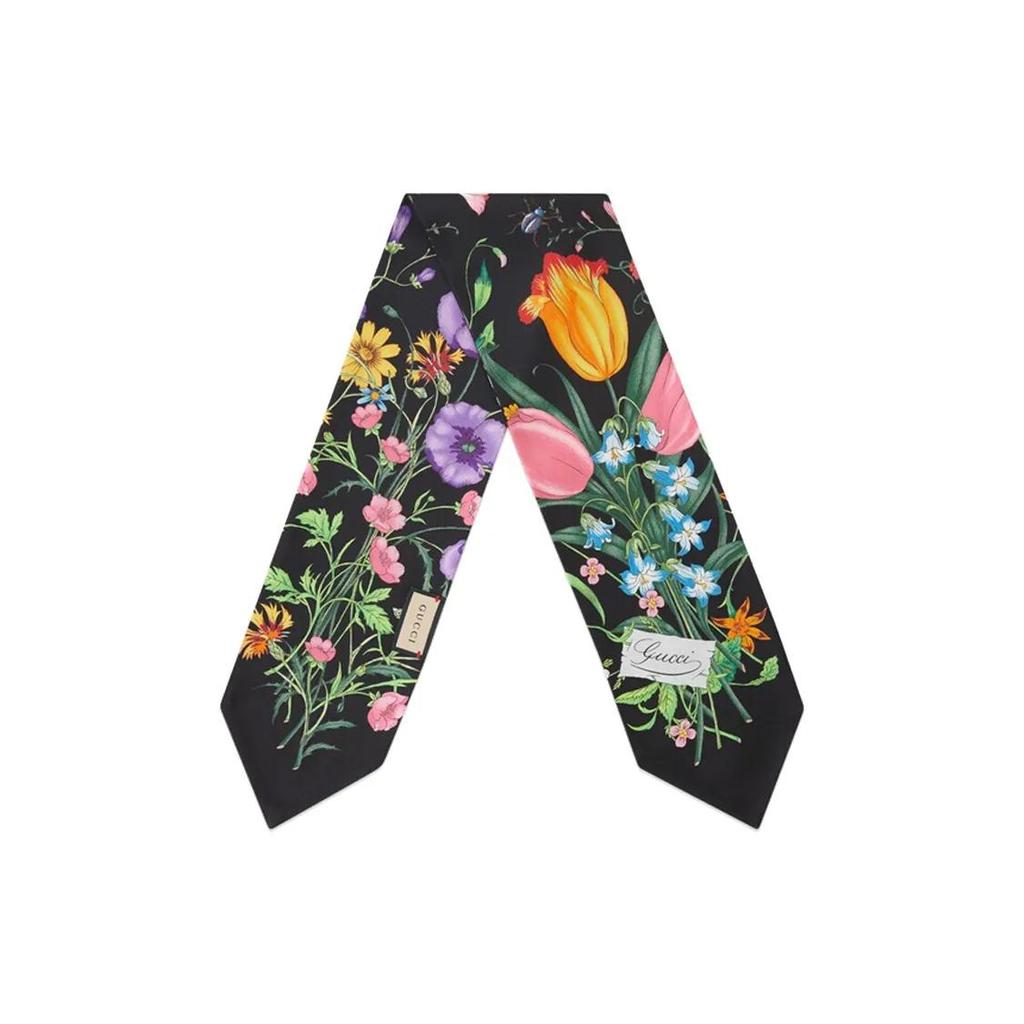 GUCCI Flora Ties Women's Black (Unisex) Ties 733434 3G001 1088