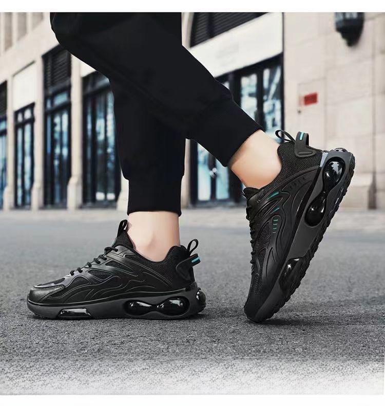 2024 Осень Мужская Универсальная Спортивно-Повседневная Черная Обувь для Бега и Тренировок с Мягкой Подошвой.
